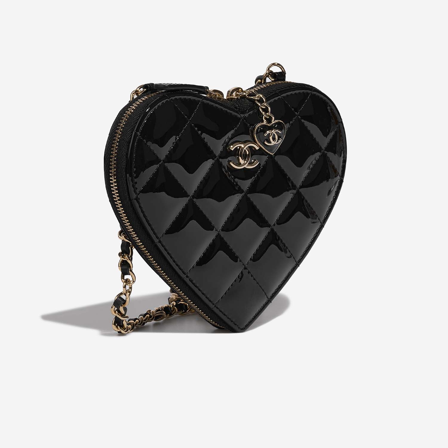 Chanel ClutchWithChain Black-White Side Front  | Sell your designer bag on Saclab.com