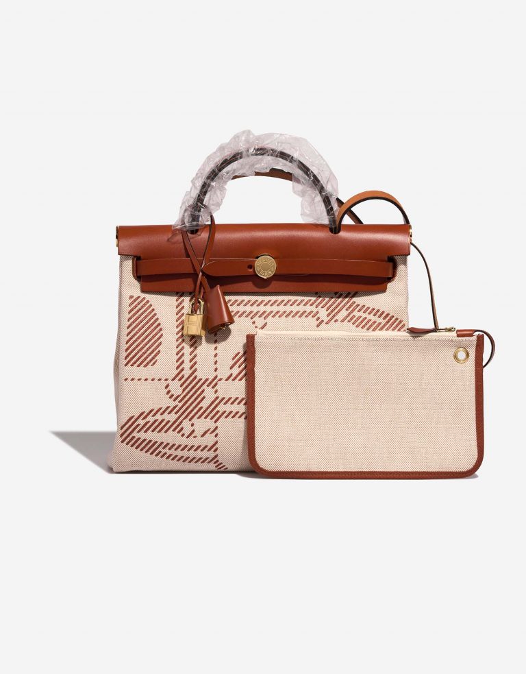 Hermès Herbag 31 Cuivre-Ecru-Beige Front  | Sell your designer bag on Saclab.com