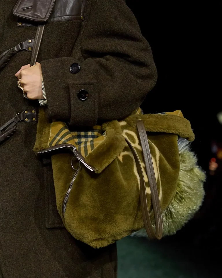 Fall/Winter 2024 Furry Green Burberry Bag. Image: Launchmetrics Spotlight