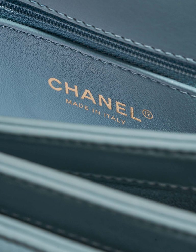 Chanel TimelessHandle Small LightBlue Logo  | Sell your designer bag on Saclab.com