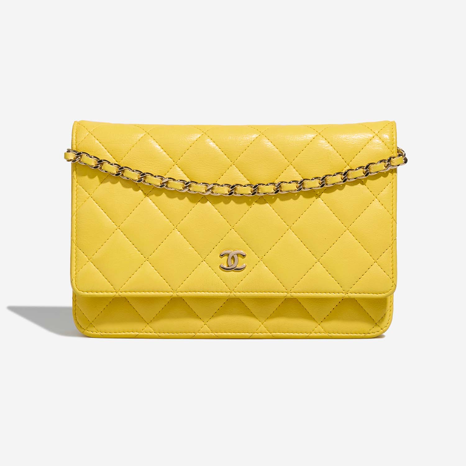 Chanel Timeless Wallet On Chain Lamb Yellow