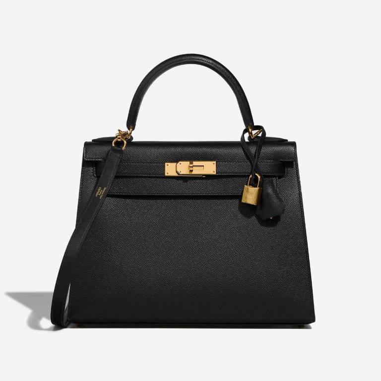 Hermès Kelly 28 Black Front  | Sell your designer bag on Saclab.com