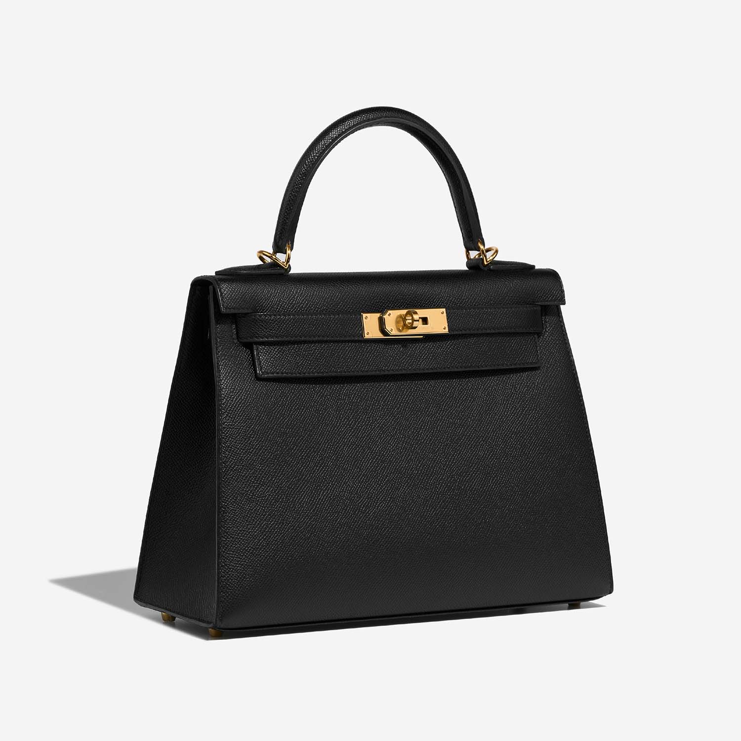 Hermès Kelly 28 Black Side Front  | Sell your designer bag on Saclab.com