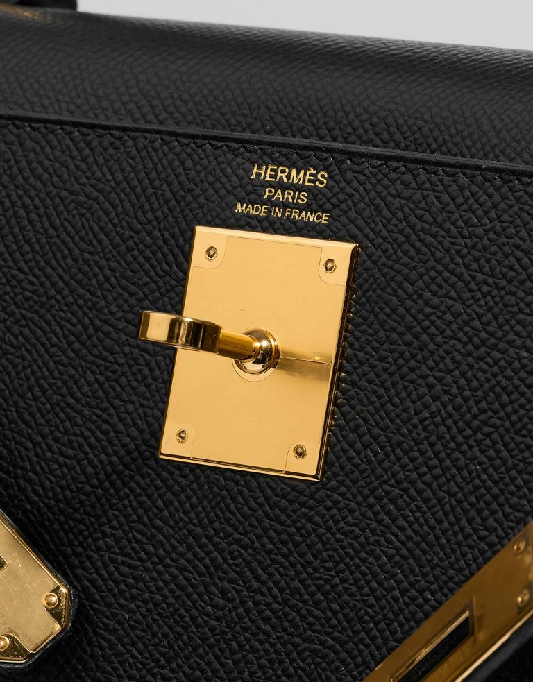 Hermès Kelly 28 Black Logo  | Sell your designer bag on Saclab.com