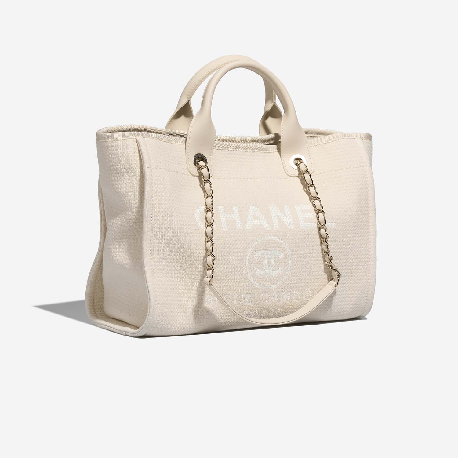 Chanel Deauville Small Cream Side Front  | Sell your designer bag on Saclab.com