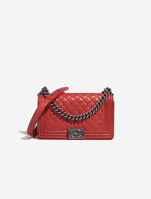 Chanel Boy OldMedium Red 0F | Sell your designer bag on Saclab.com