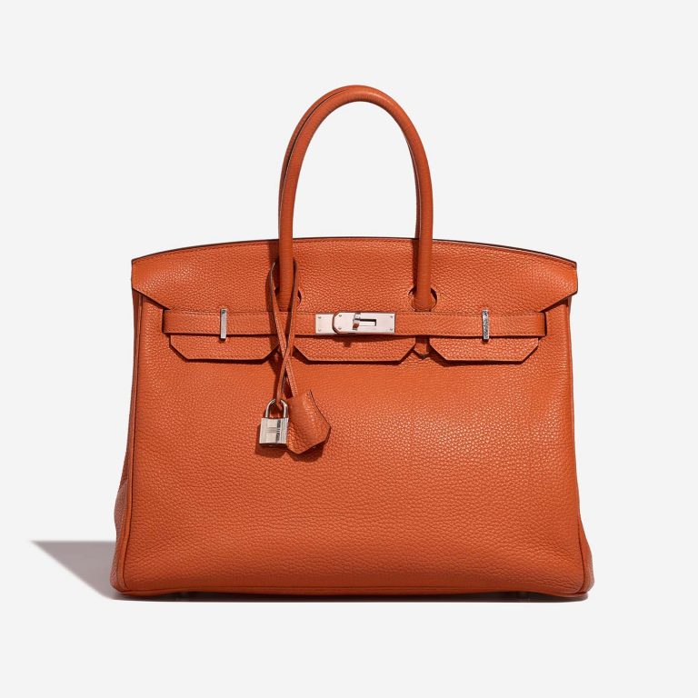 Hermès Birkin 35 OrangeH Front  | Sell your designer bag on Saclab.com