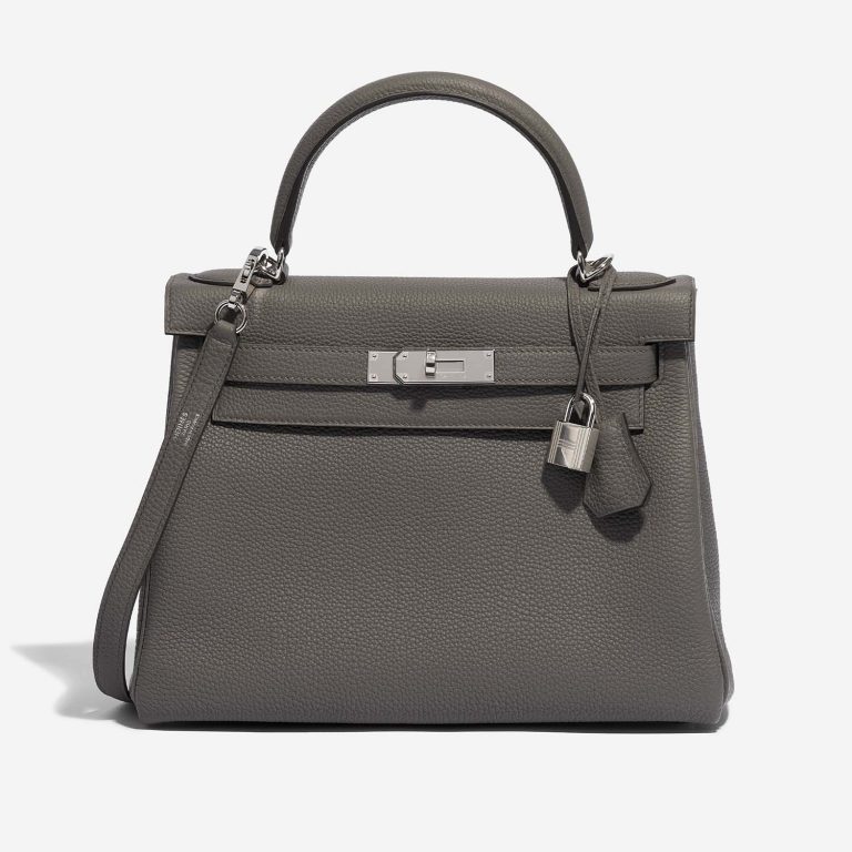 Hermès Kelly 28 GrisEtain Front  | Sell your designer bag on Saclab.com