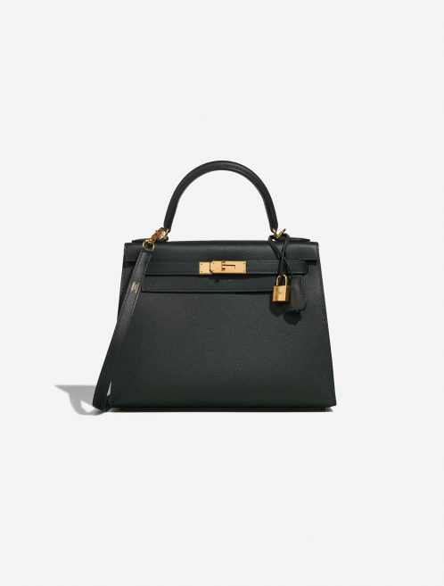 Hermès Kelly 28 VertRousseau Front  | Sell your designer bag on Saclab.com