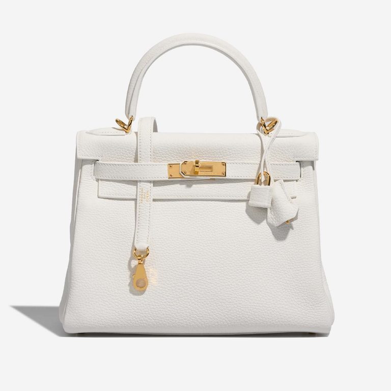 Hermès Kelly 28 Blanc Front  | Sell your designer bag on Saclab.com