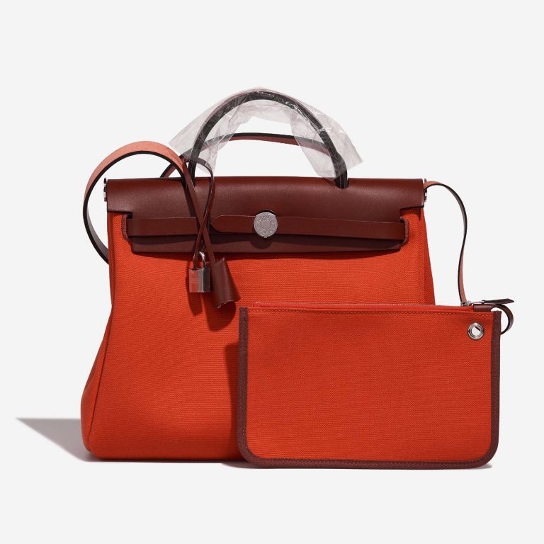 Hermès Herbag 31 OrangeMecano-RougeH Front  | Sell your designer bag on Saclab.com