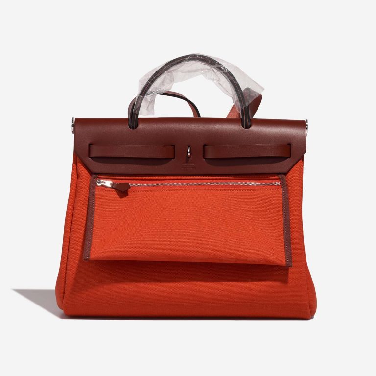 Hermès Herbag 31 OrangeMecano-RougeH Back  | Sell your designer bag on Saclab.com