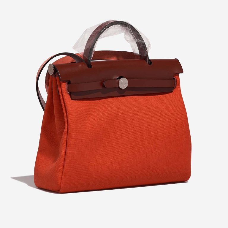 Hermès Herbag 31 OrangeMecano-RougeH Side Front  | Sell your designer bag on Saclab.com