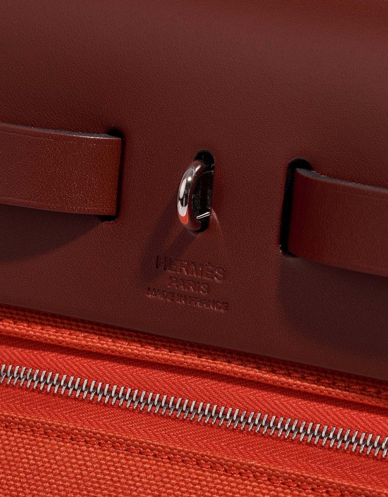 Hermès Herbag 31 OrangeMecano-RougeH Logo  | Sell your designer bag on Saclab.com