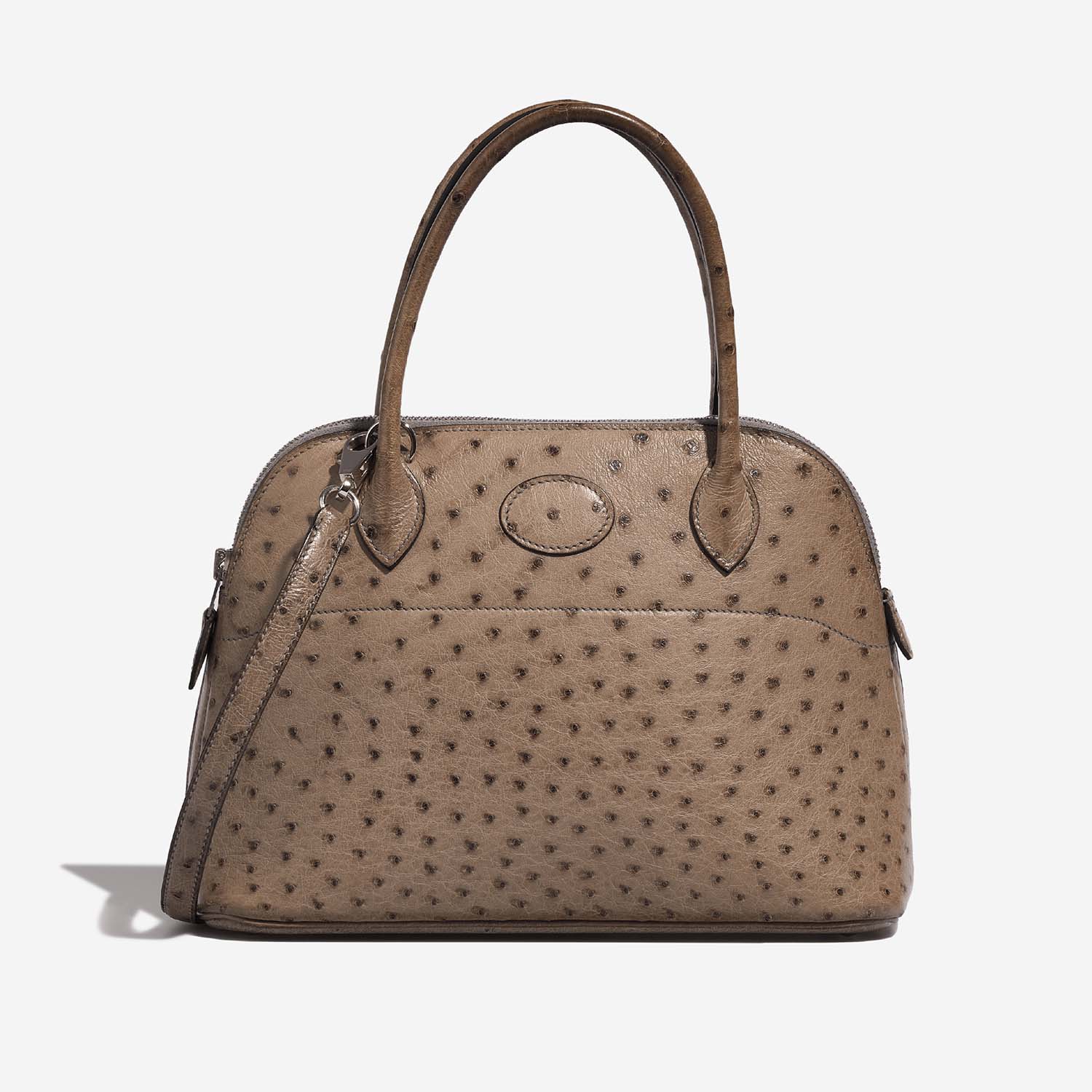 Pre-owned Hermès bag Bolide 27 Ostrich Gris Tourterelle Grey | Sell your designer bag on Saclab.com