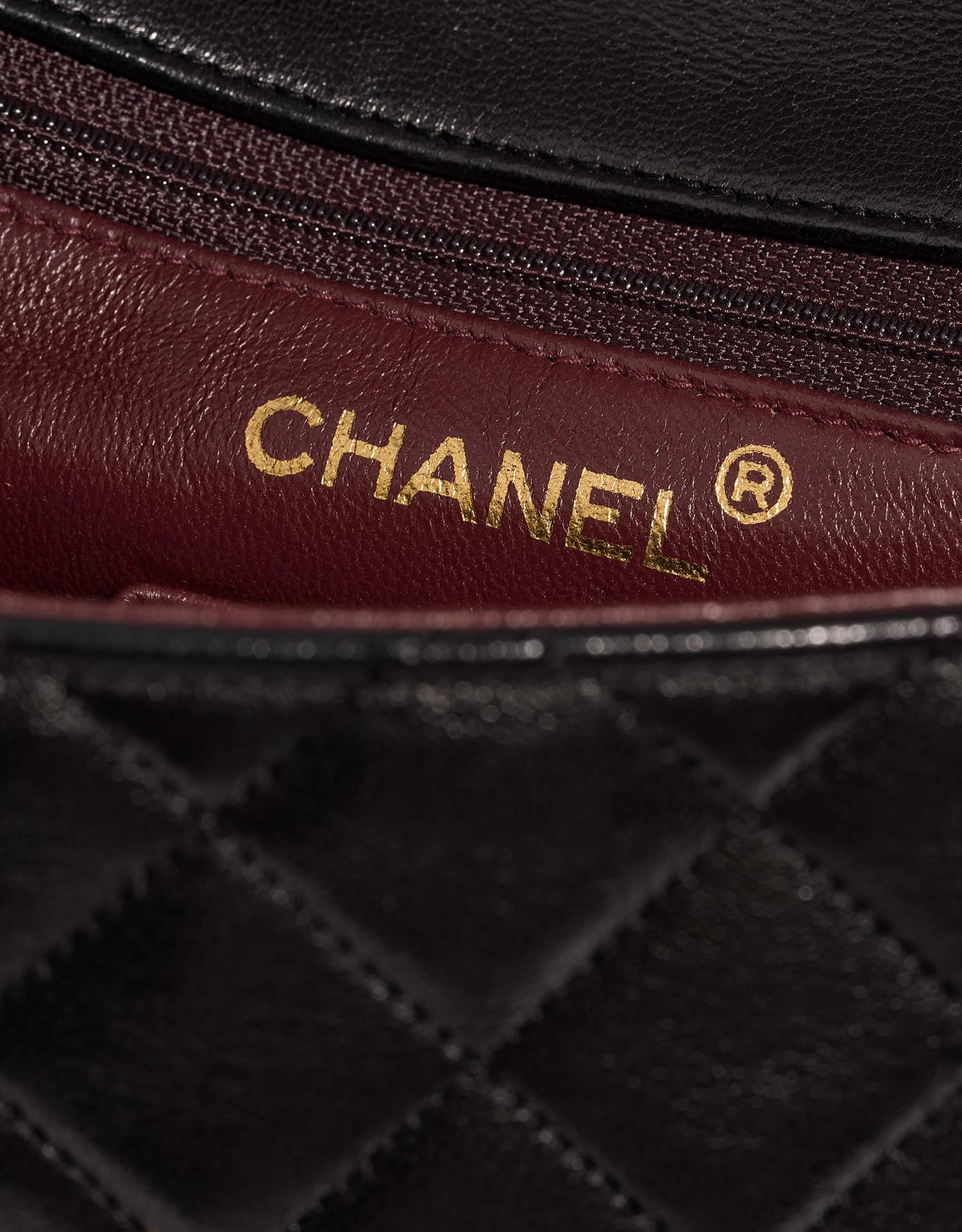 Chanel Timeless MiniSquare Black Logo  | Sell your designer bag on Saclab.com