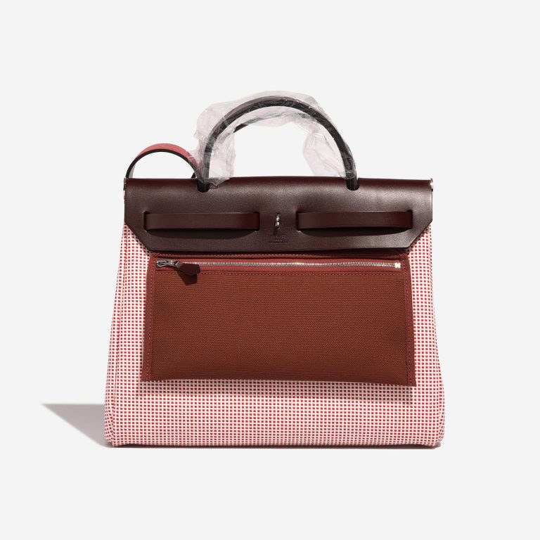 Hermès Herbag 31 Ecru-Blanc-Framboise-Rouge 5B S | Sell your designer bag on Saclab.com