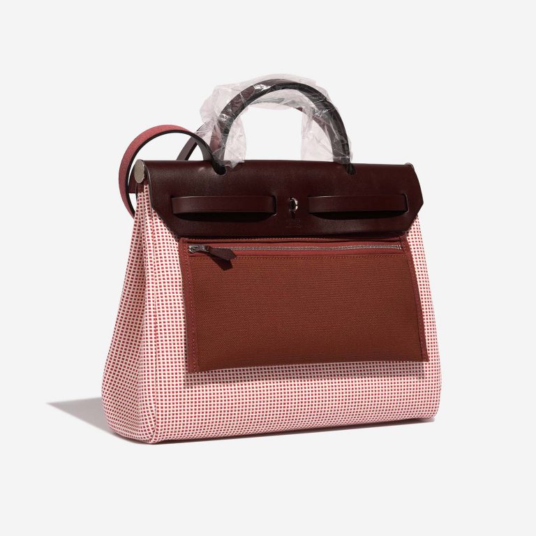 Hermès Herbag 31 Ecru-Blanc-Framboise-Rouge 7SB S | Sell your designer bag on Saclab.com