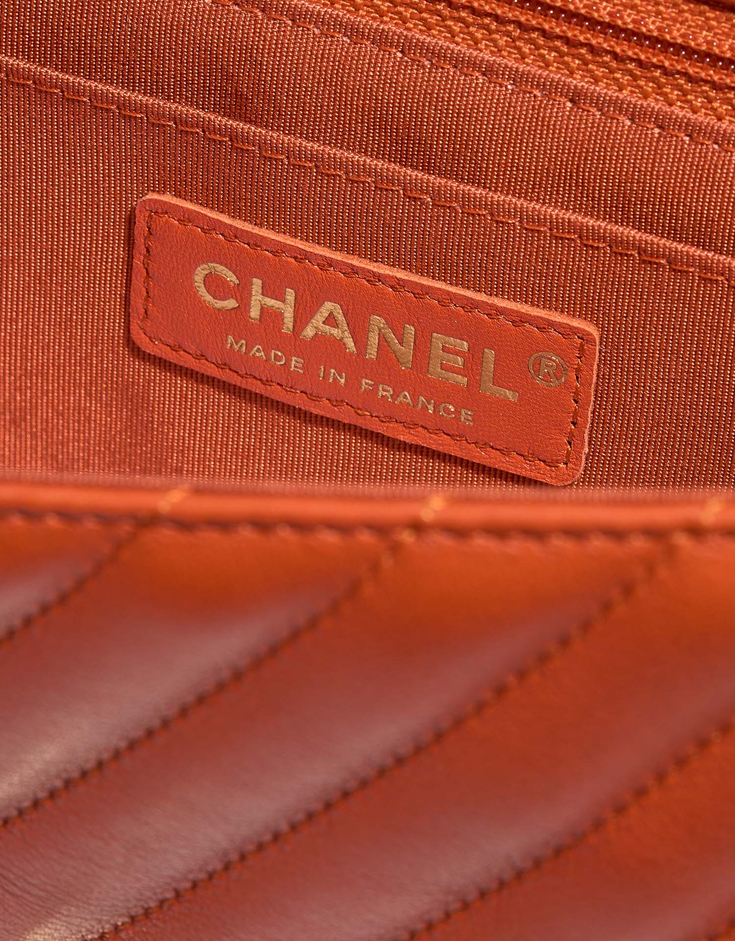 Chanel Timeless Medium Orange Logo  | Sell your designer bag on Saclab.com