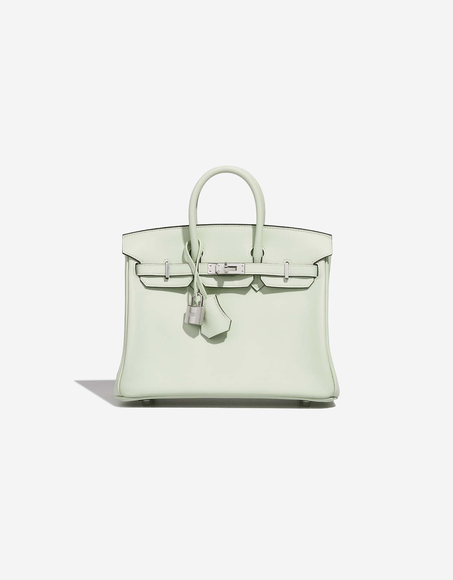 Hermes Birkin In and Out bag 25 White Swift leather Silver