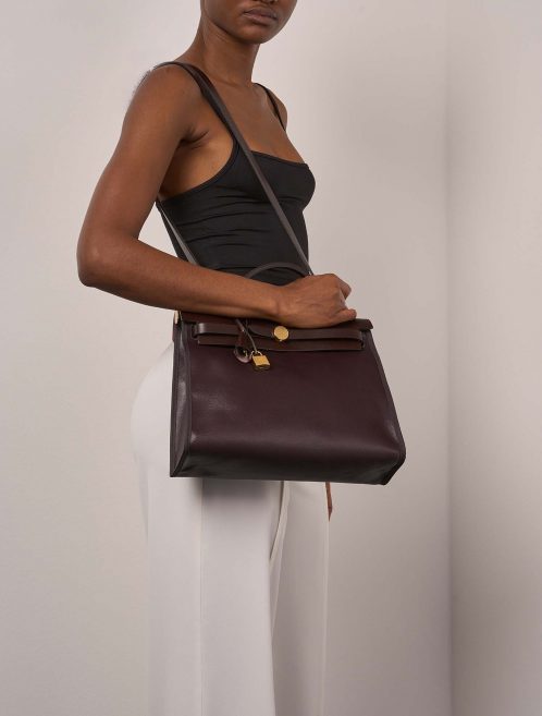 Hermès Herbag 31 cassis-ecru-noir-rougesellier Sizes Worn | Sell your designer bag on Saclab.com