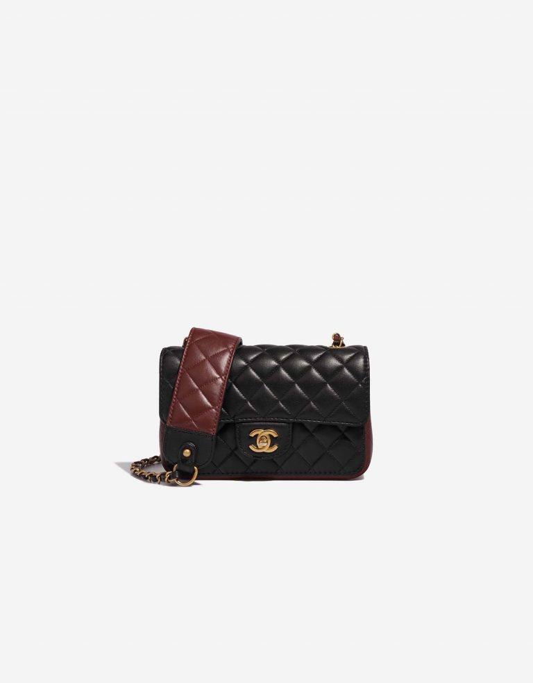 Chanel Timeless MiniRectangular Black-DarkBurgundy Front | Verkaufen Sie Ihre Designer-Tasche auf Saclab.com