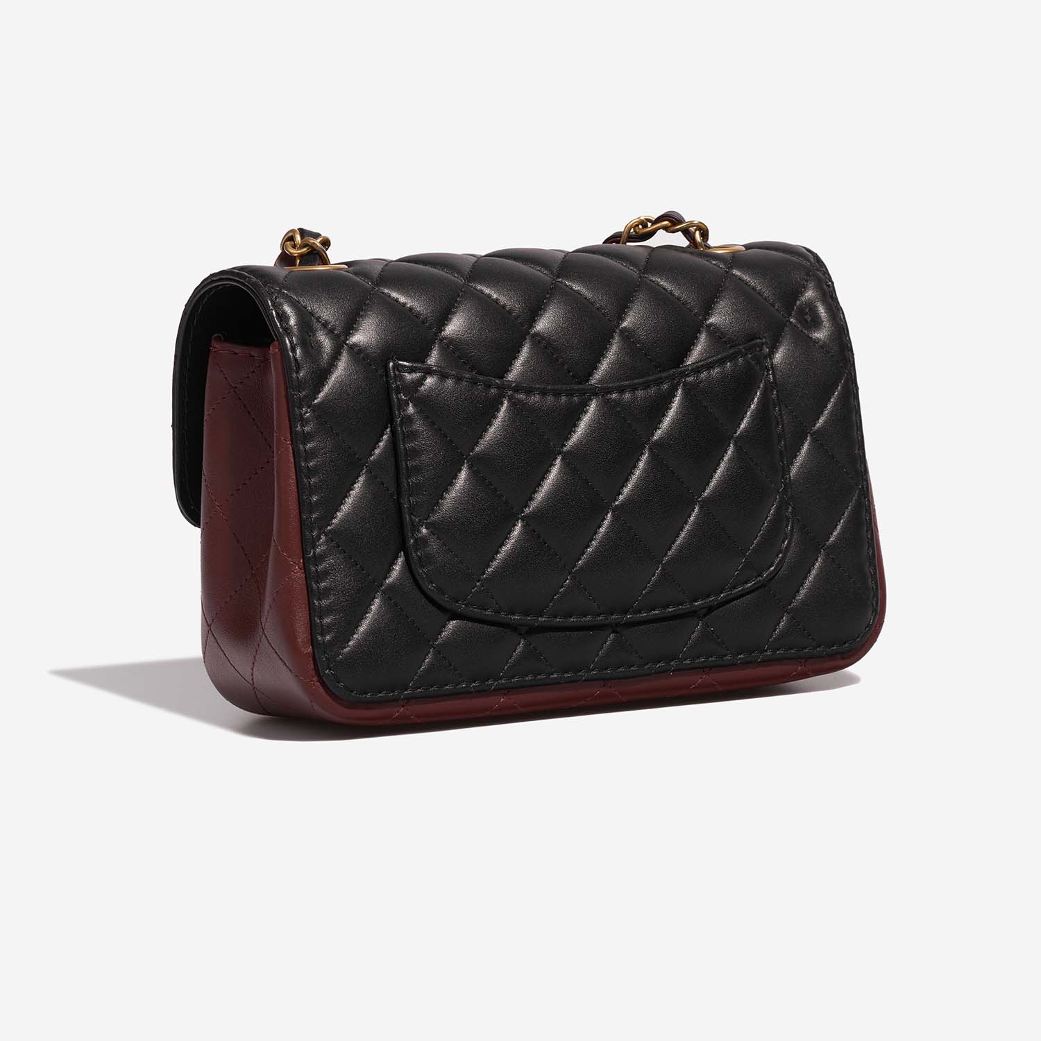 Chanel Timeless MiniRectangular Black-DarkBurgundy 7SB S | Sell your designer bag on Saclab.com