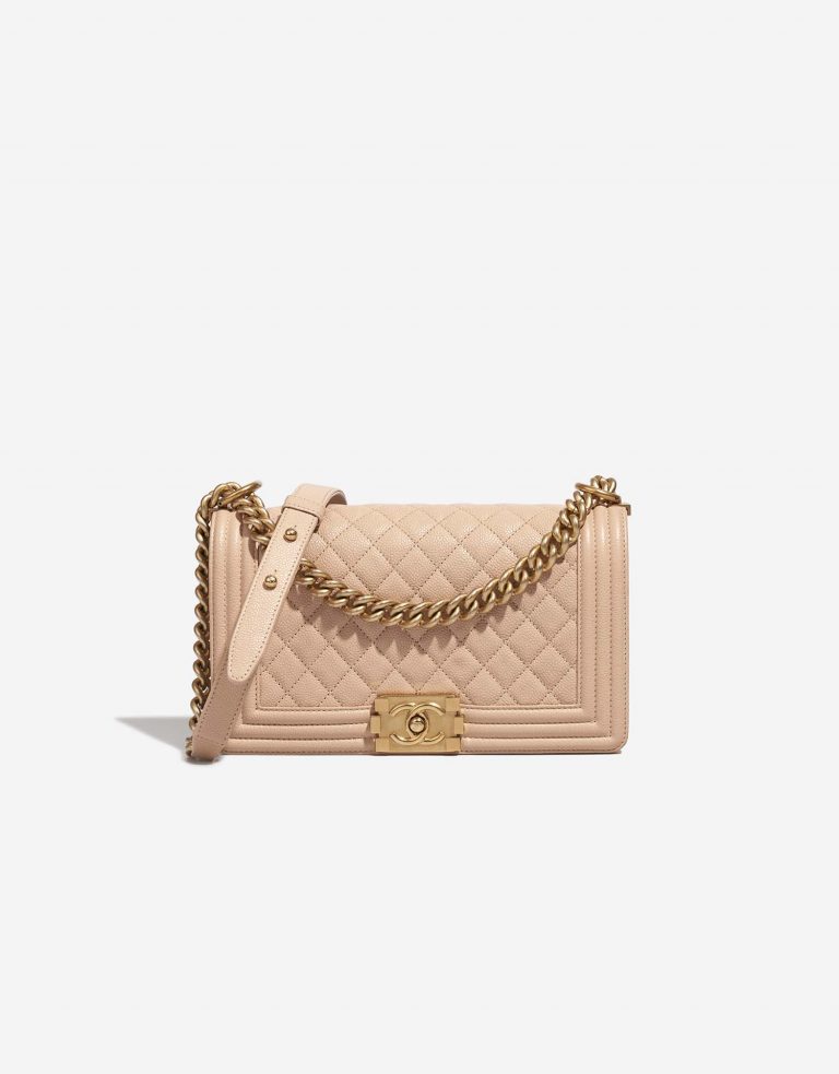 Chanel Boy OldMedium Beige Front  | Sell your designer bag on Saclab.com