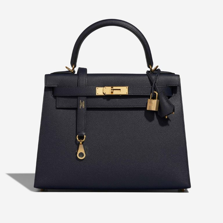 Hermès Kelly 28 BleuIndigo Front  | Sell your designer bag on Saclab.com