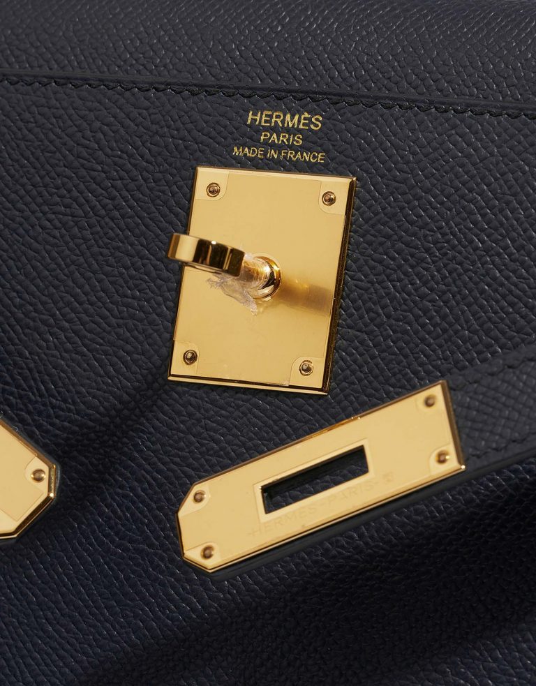 Hermès Kelly 28 BleuIndigo Logo  | Sell your designer bag on Saclab.com