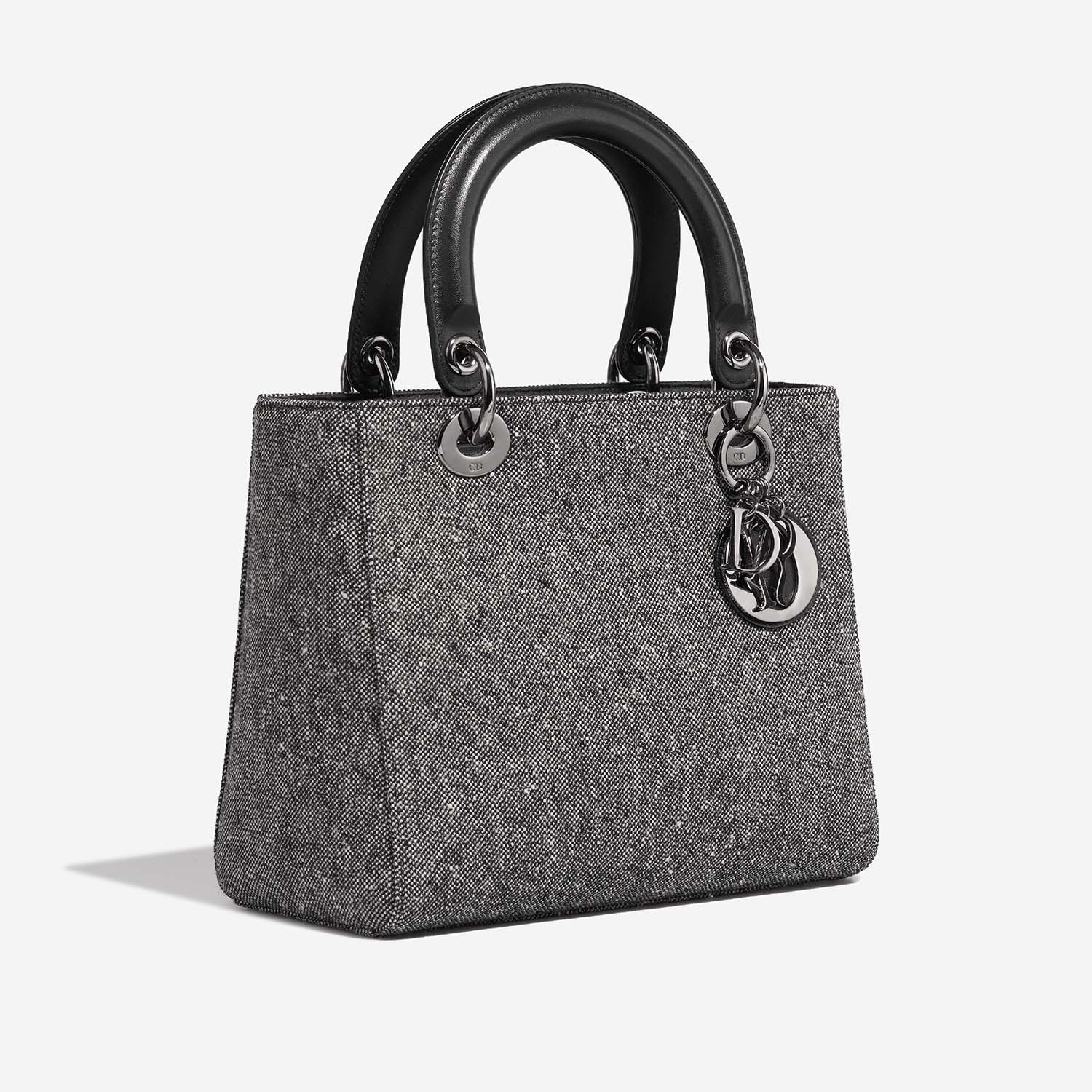 Dior Lady Medium Black-White Side Front  | Sell your designer bag on Saclab.com