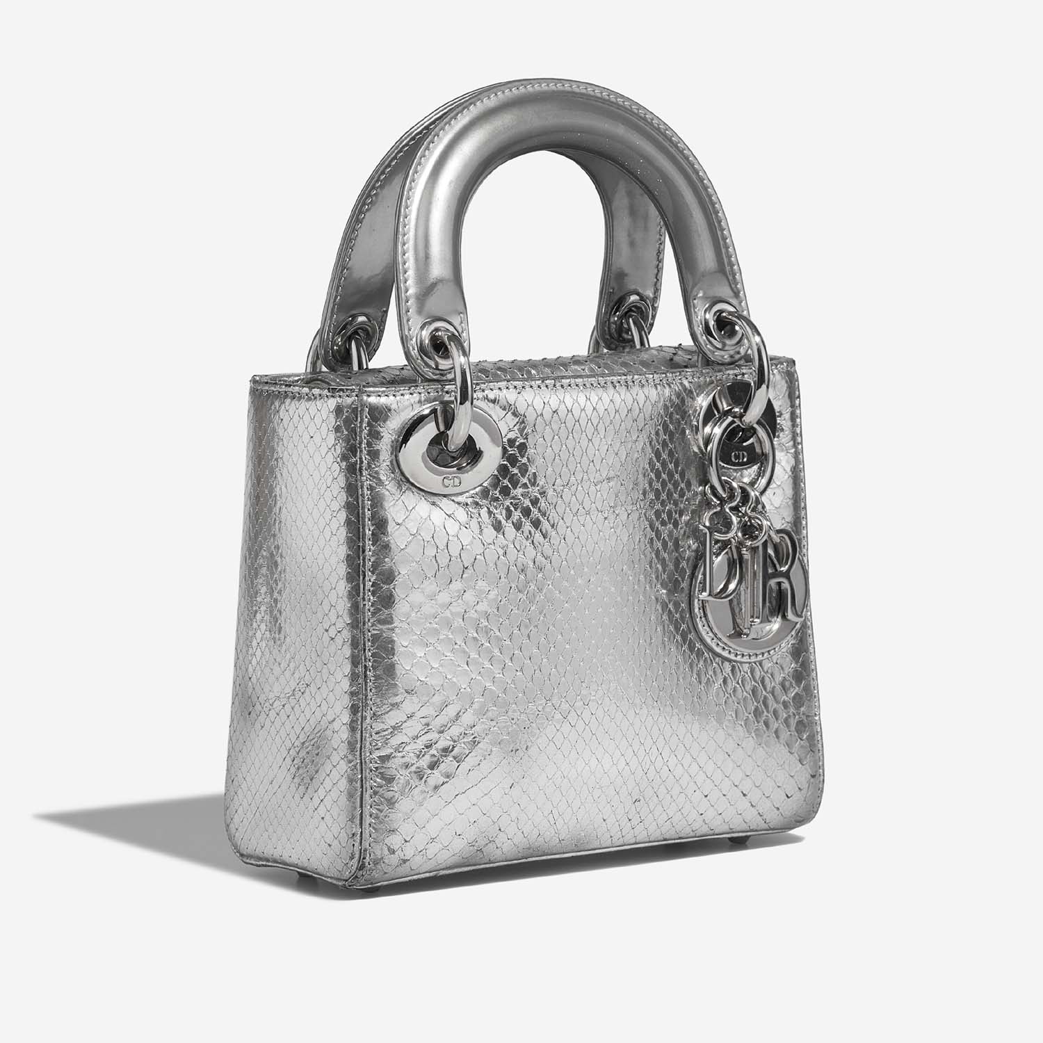 Dior Lady Mini Silver Side Front  | Sell your designer bag on Saclab.com