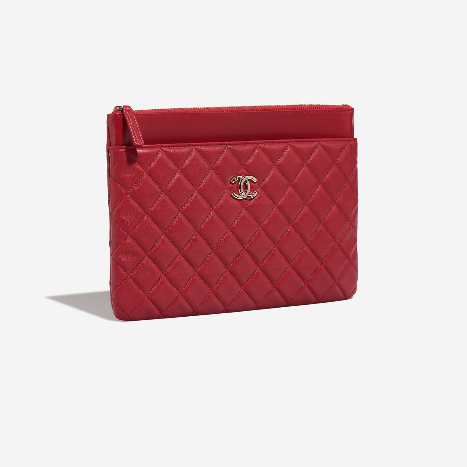 Chanel Timeless Clutch Red Side Front  | Sell your designer bag on Saclab.com