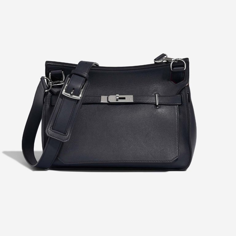 Hermès Jypsiere 28 BleuMarine-RosePourpre Front  | Sell your designer bag on Saclab.com