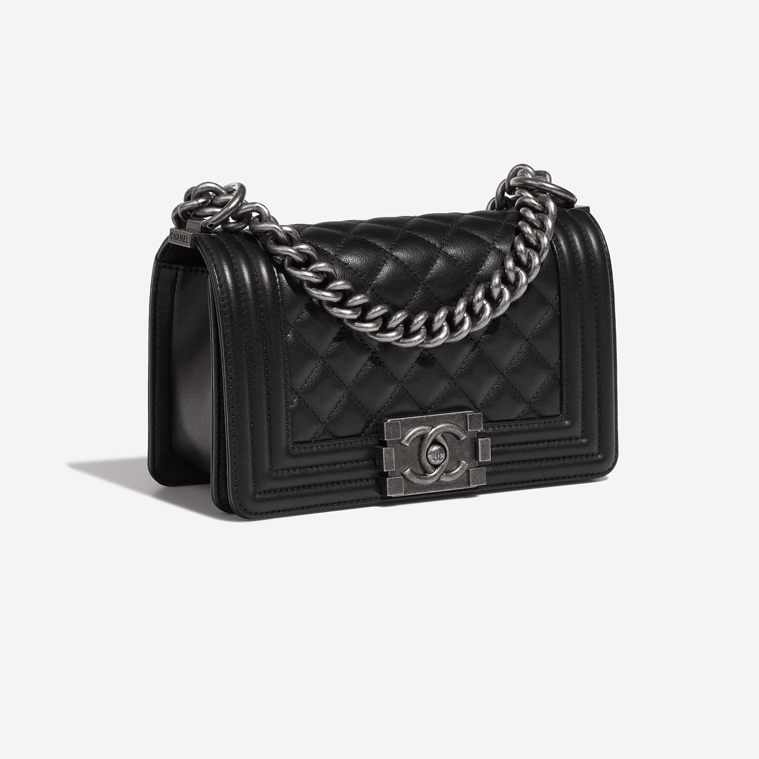Chanel Boy Small Black Side Front  | Sell your designer bag on Saclab.com