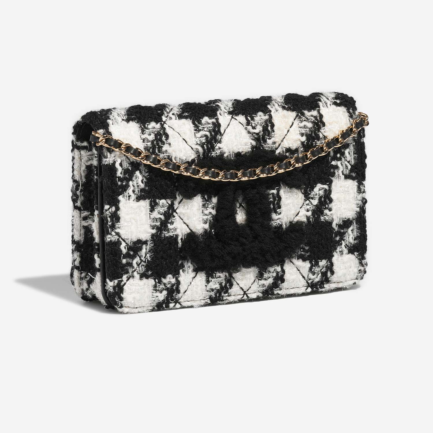 Chanel Timeless WalletOnchain Black-White Side Front  | Sell your designer bag on Saclab.com