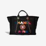 Chanel Deauville Large Black-Multicolour Front  | Sell your designer bag on Saclab.com