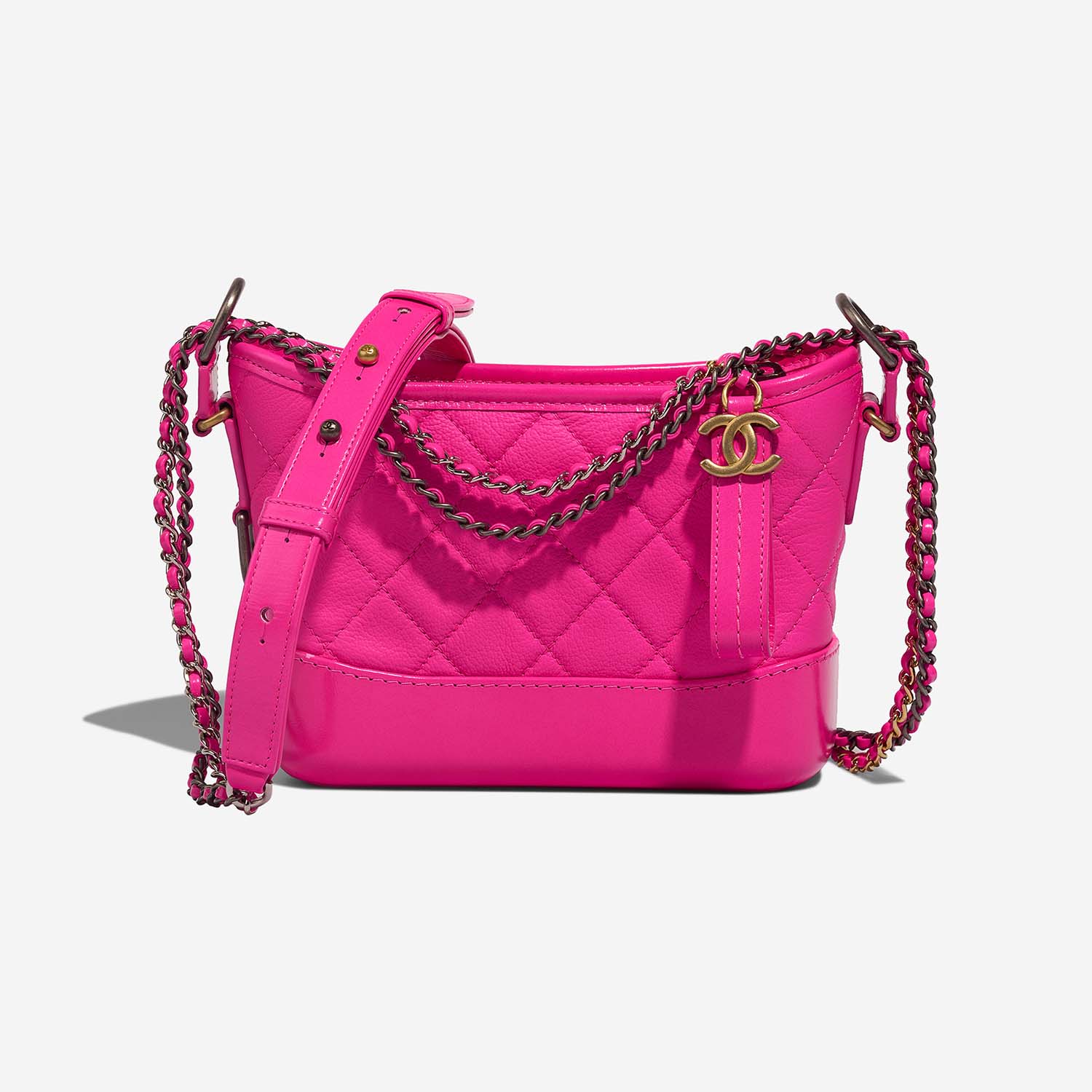 Chanel Gabrielle Small Calf Neon Pink | SACLÀB