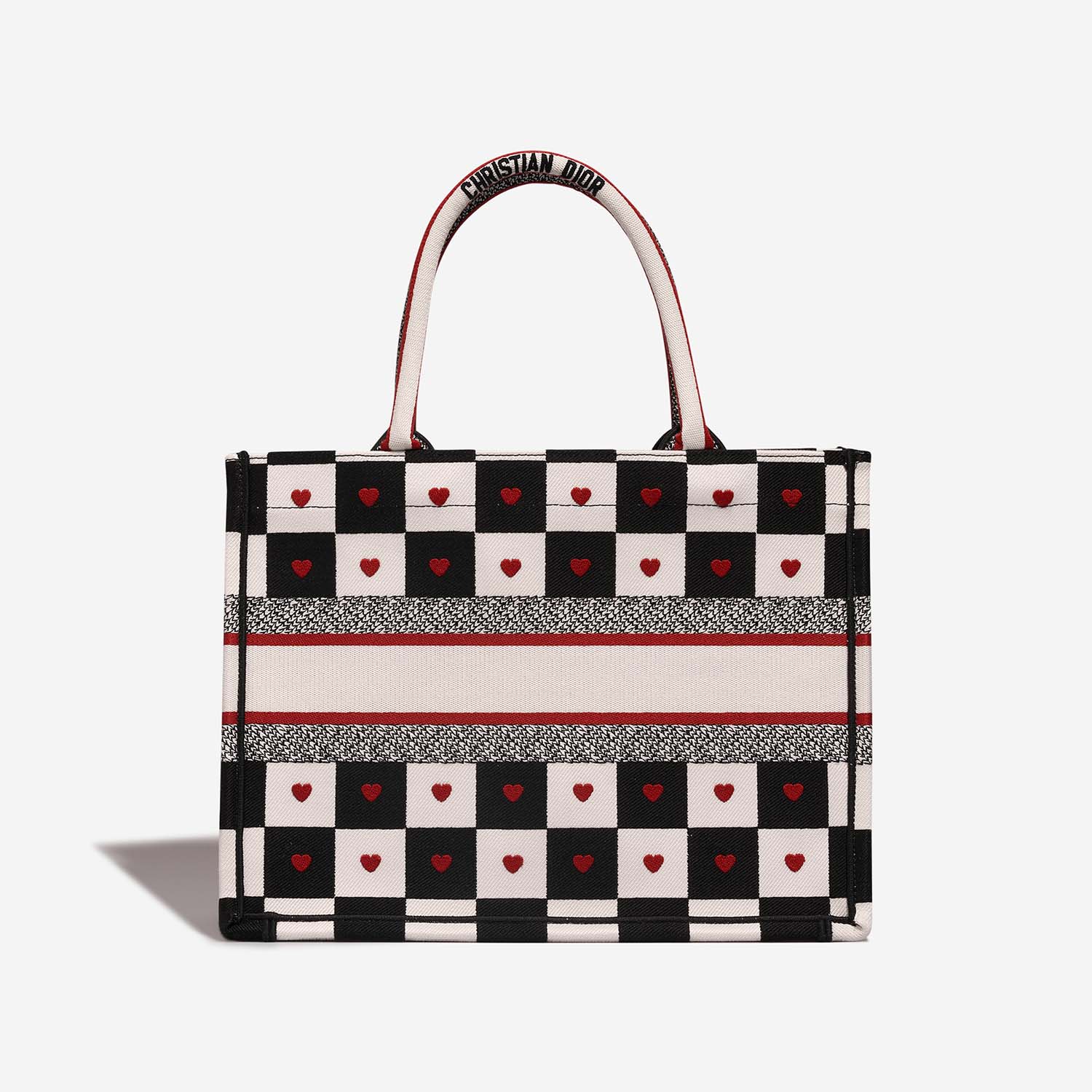 Dior BookTote Small Black-White-Red Back | Sell your designer bag on Saclab.com