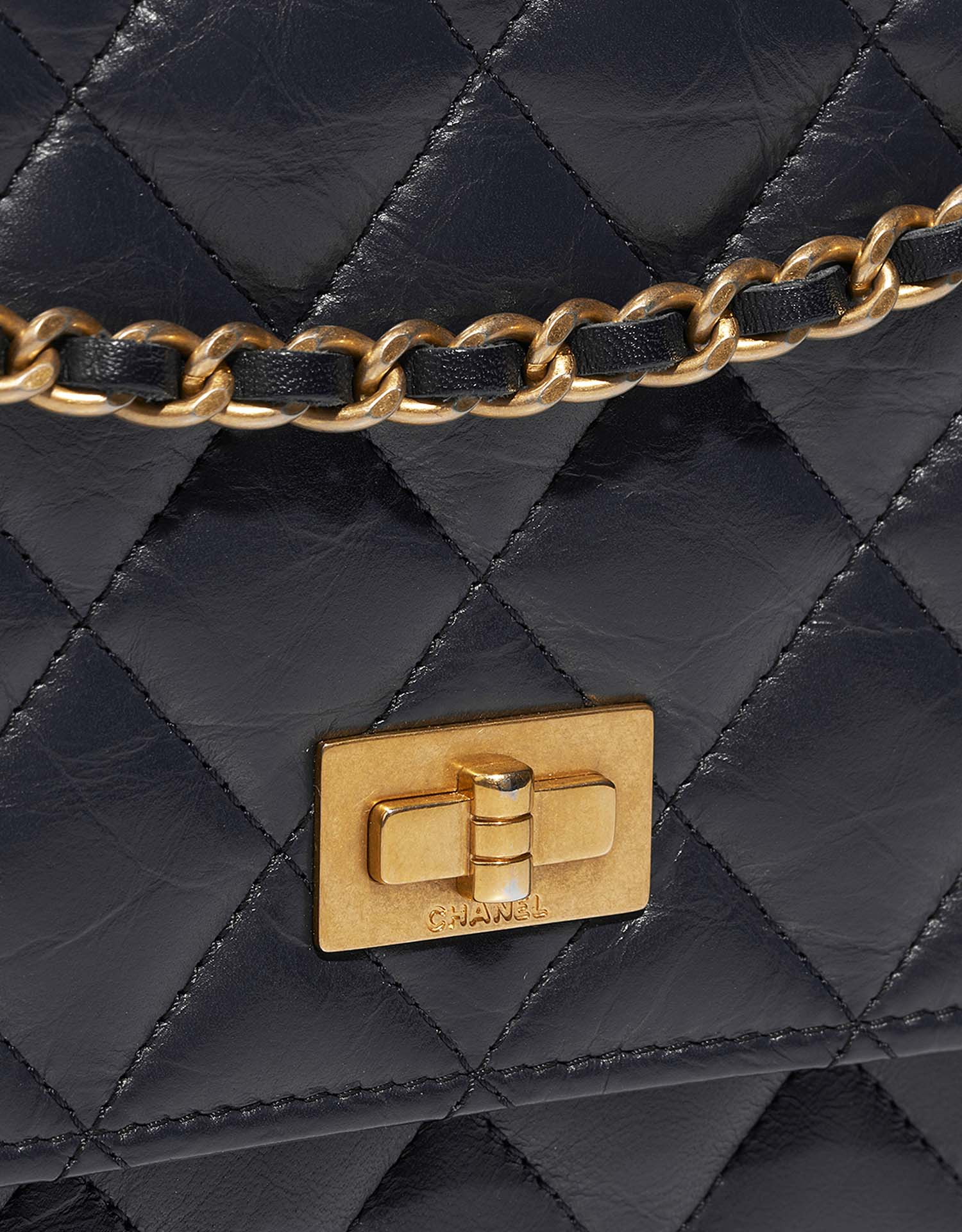 Chanel 2.55 Reissue Wallet On Chain Lamb Dark Blue