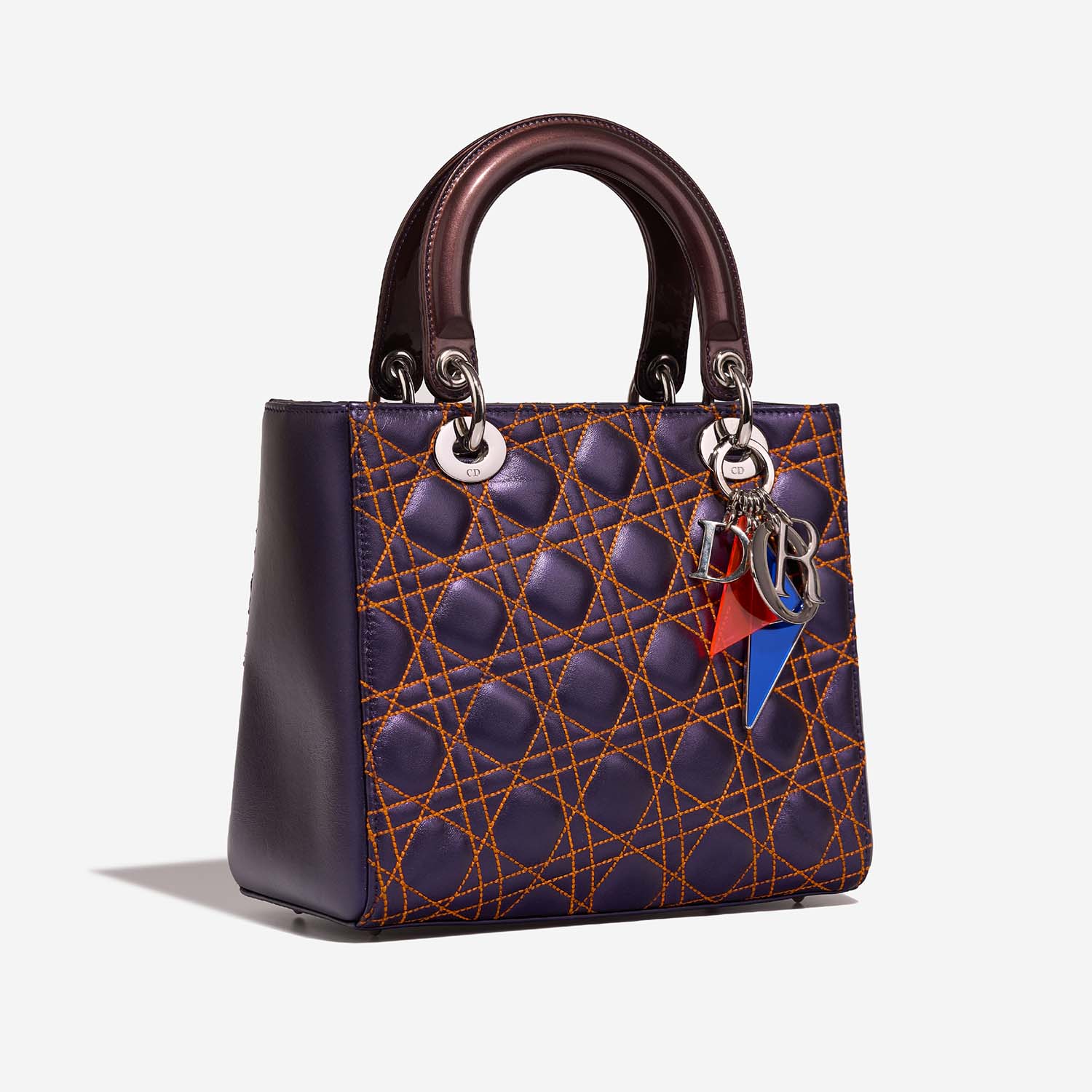 Dior Lady Medium Purple Side Front  | Sell your designer bag on Saclab.com