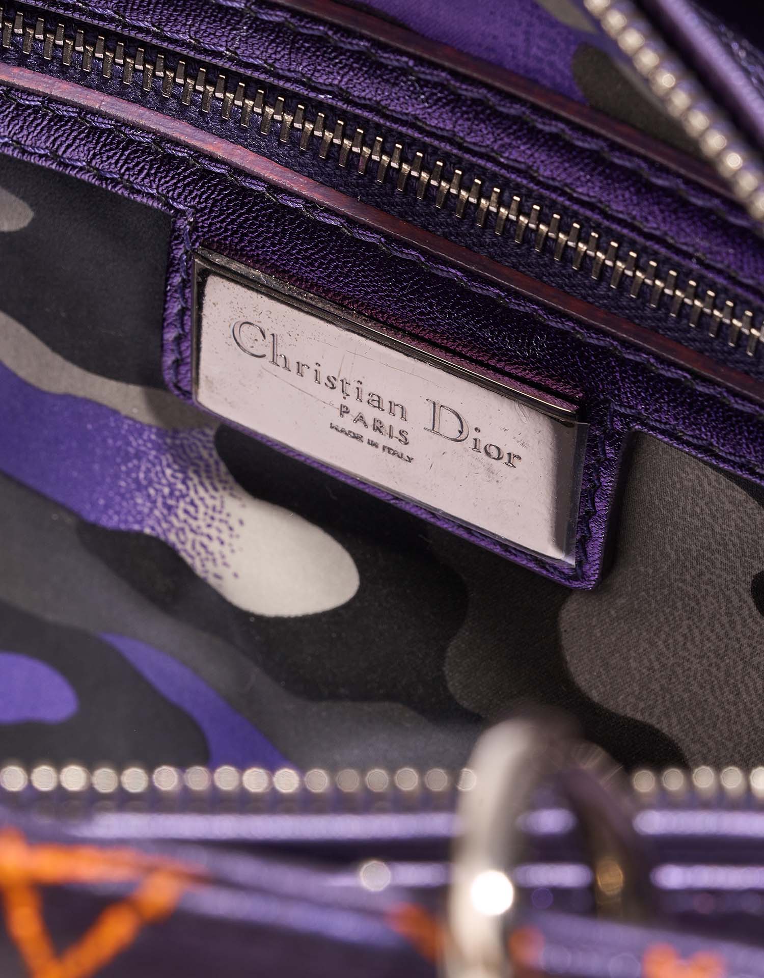 Dior Lady Medium Purple Logo  | Sell your designer bag on Saclab.com