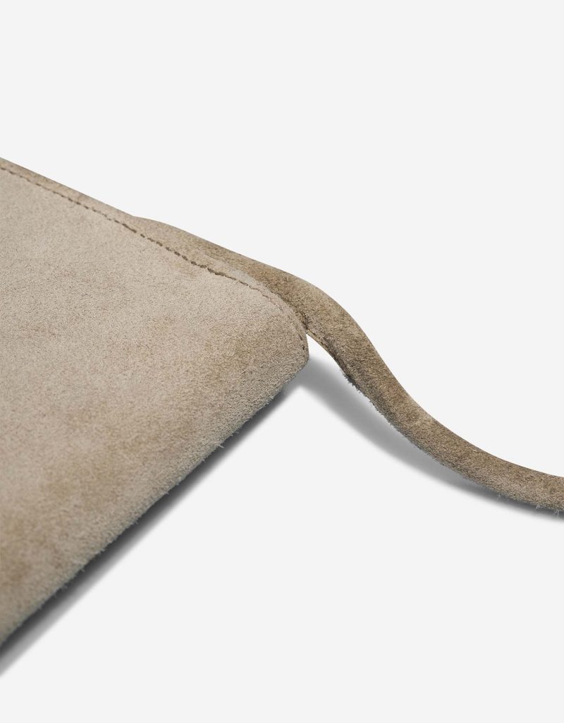 POCHETTE HOUSSE A CHAUSSURES HERMES 16 X 30,5cm tissu beige chevron