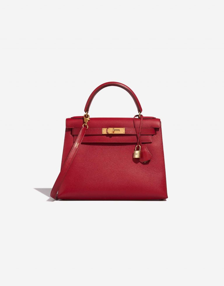 Hermès Kelly 28 RougeVif Front  | Sell your designer bag on Saclab.com