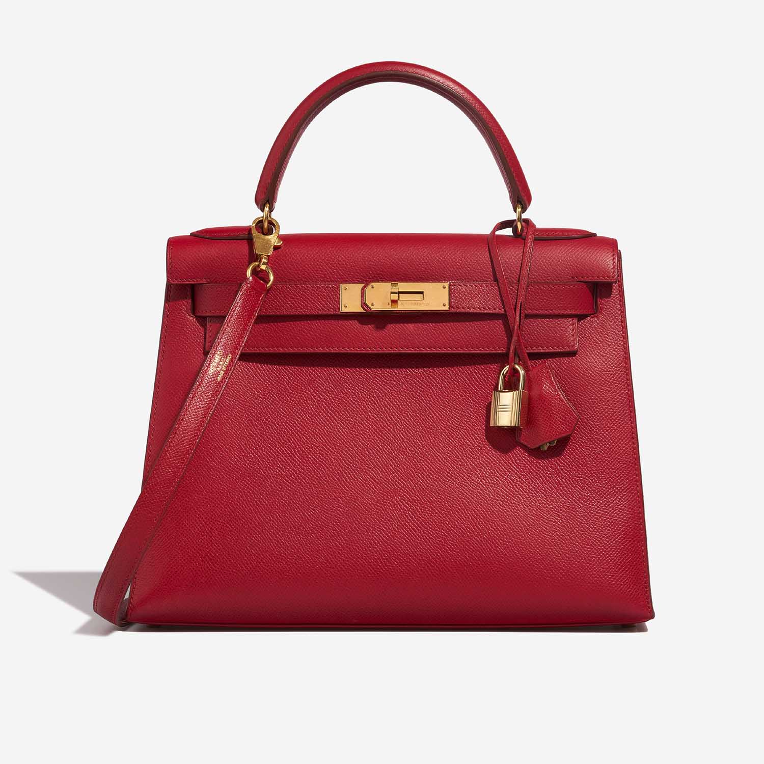 Hermès Kelly 28 RougeVif Front  | Sell your designer bag on Saclab.com