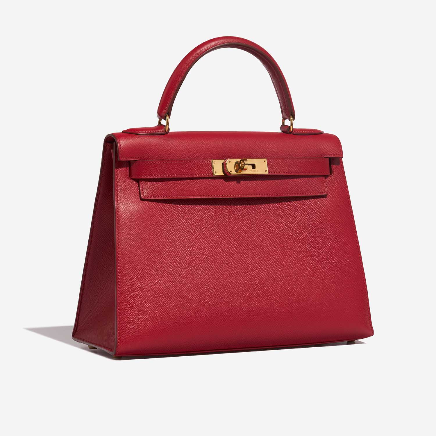 Hermès Kelly 28 RougeVif Side Front  | Sell your designer bag on Saclab.com