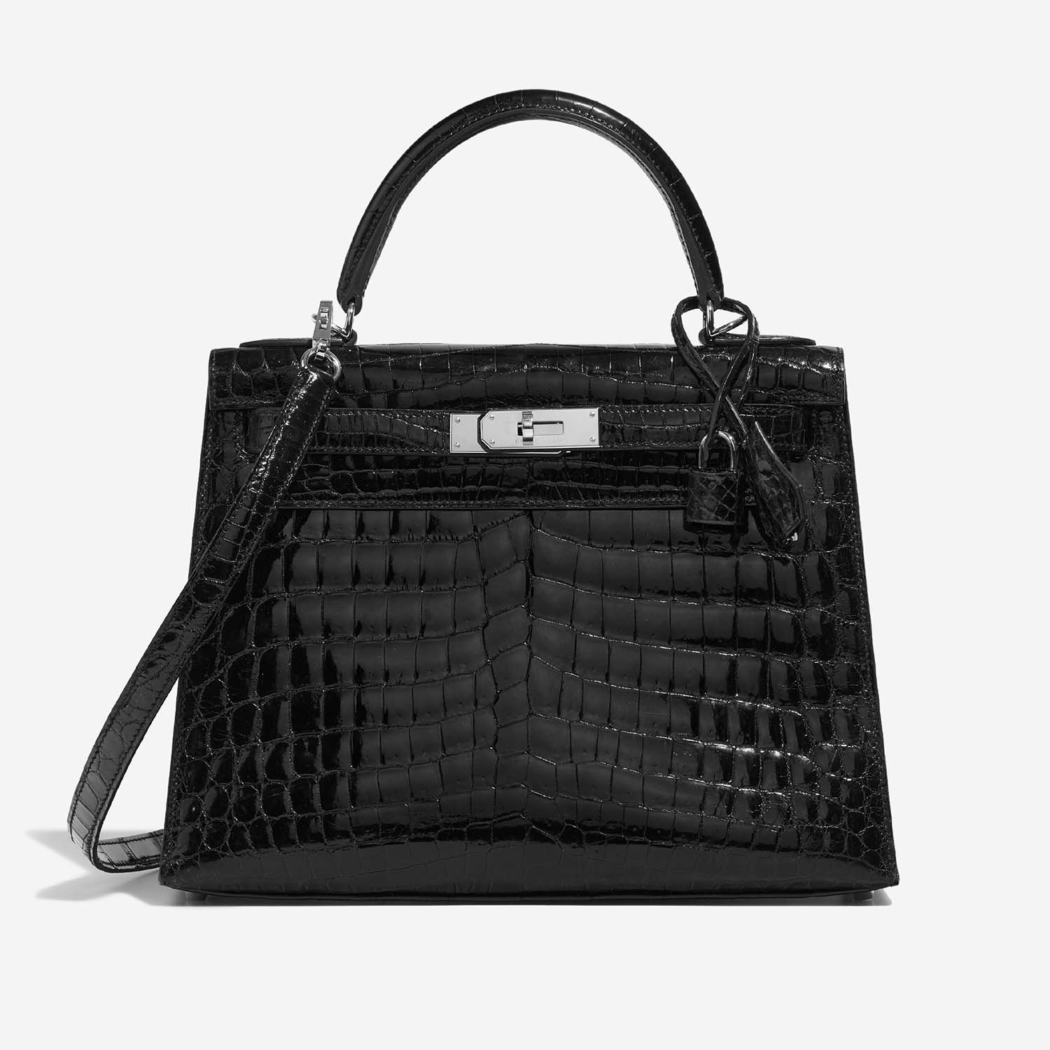 Hermès Kelly 28 Black Front  | Sell your designer bag on Saclab.com