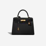 Hermès Kelly 28 Black Front  | Sell your designer bag on Saclab.com