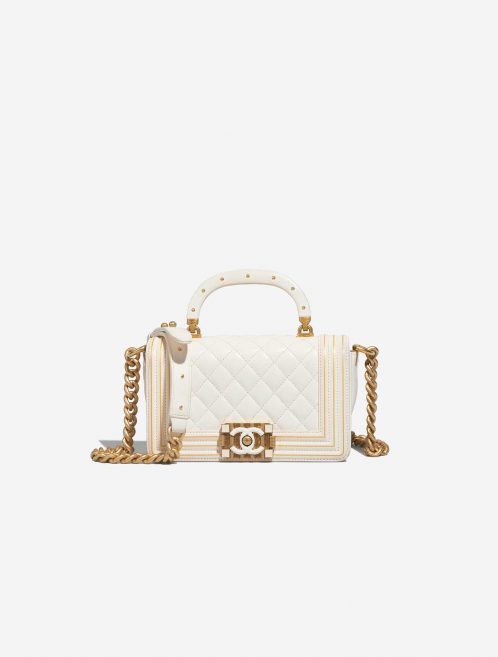 Chanel Boy Small White-Gold Front | Vendez votre sac de créateur sur Saclab.com