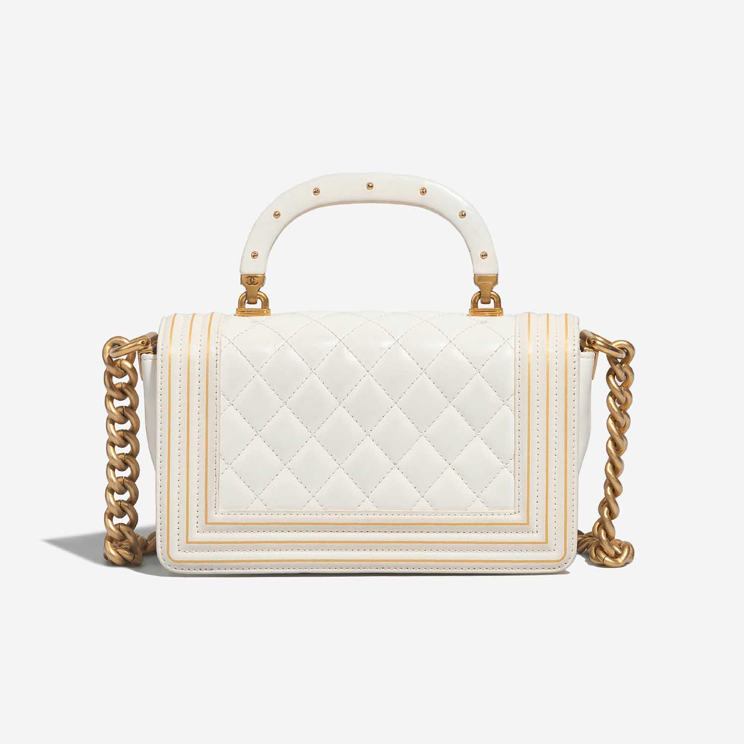 Chanel Boy Small White-Gold Back  | Sell your designer bag on Saclab.com